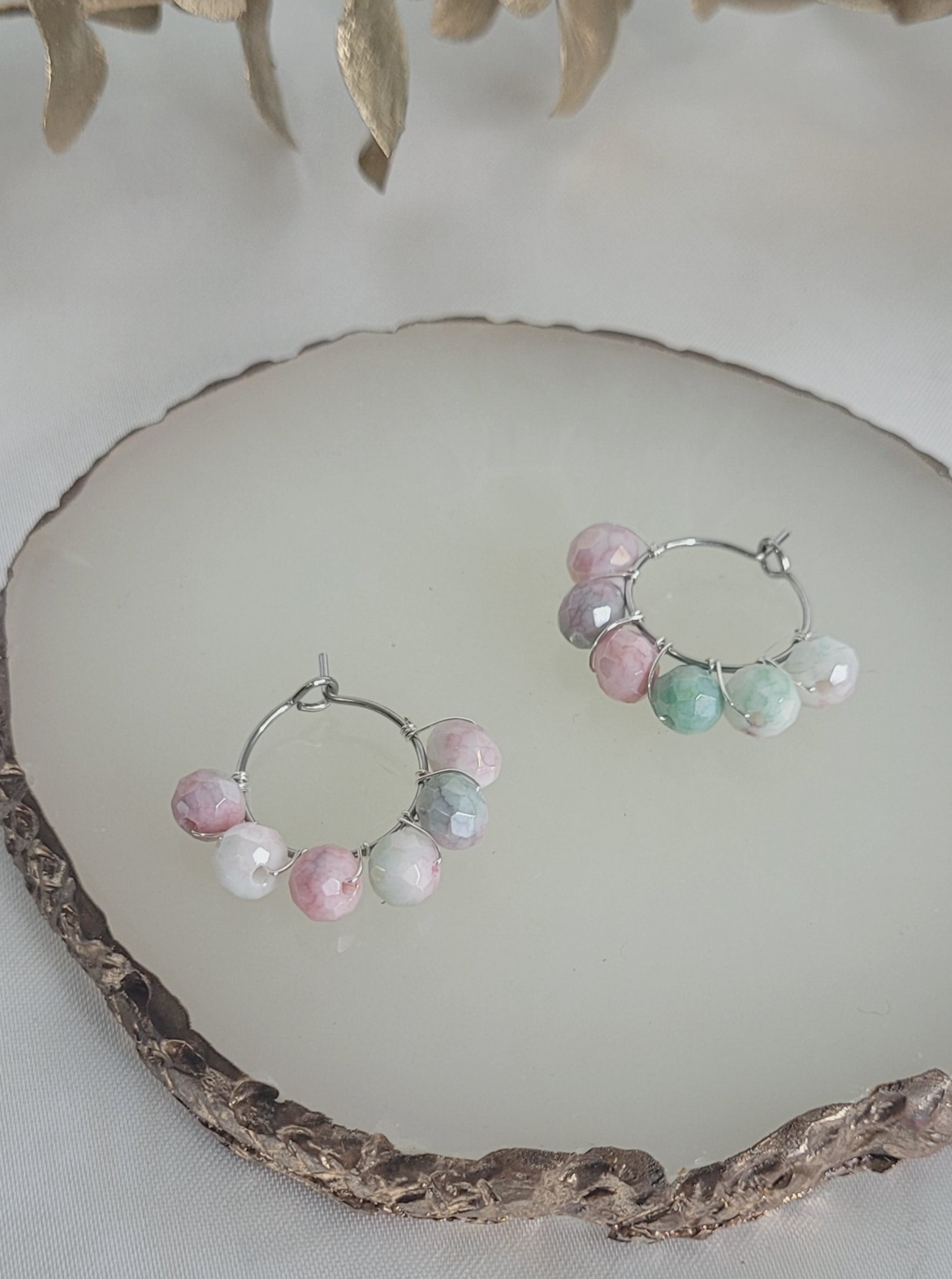 Lilac/Green Earrings