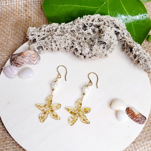 Pearl and Starfish Earrings