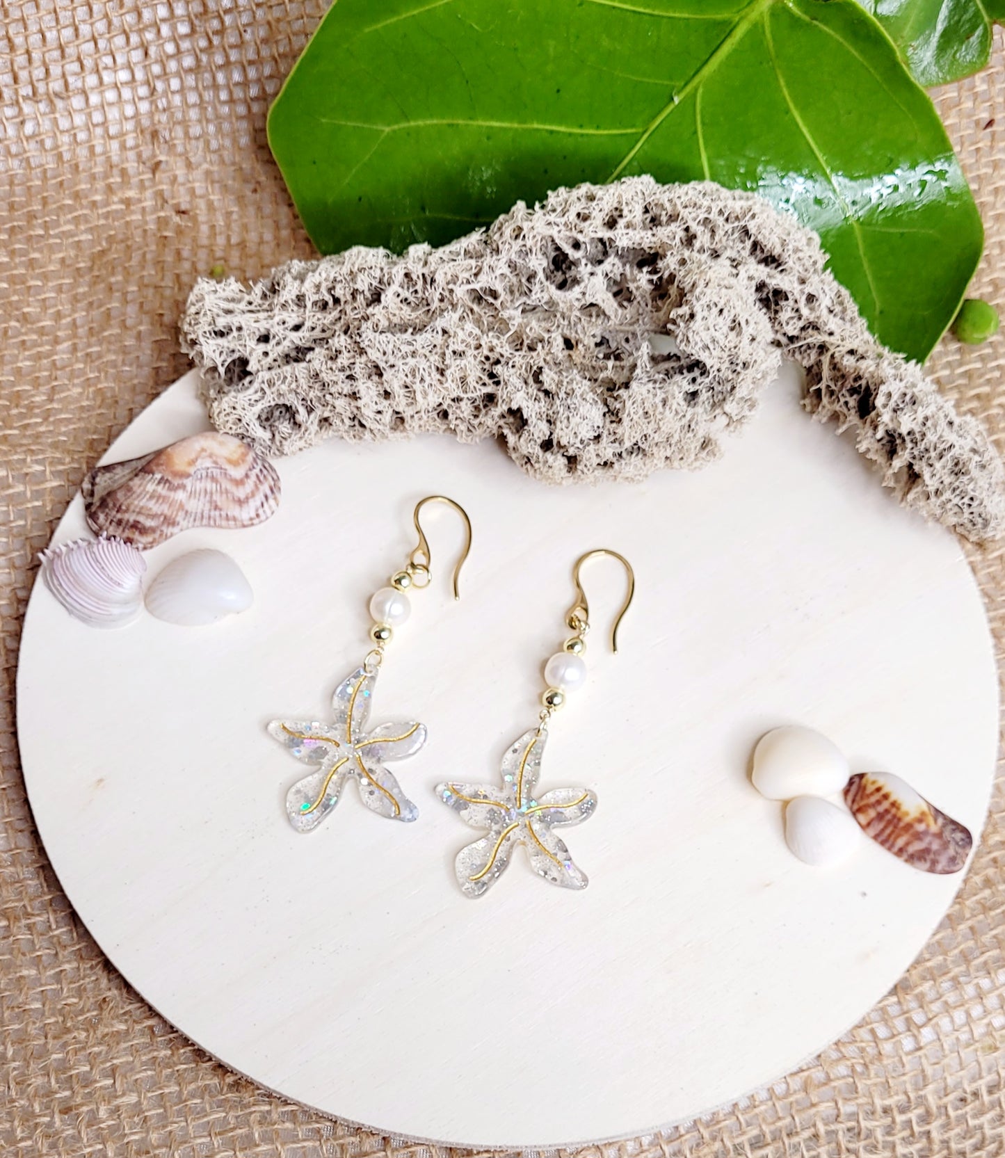 Pearl and Starfish Earrings