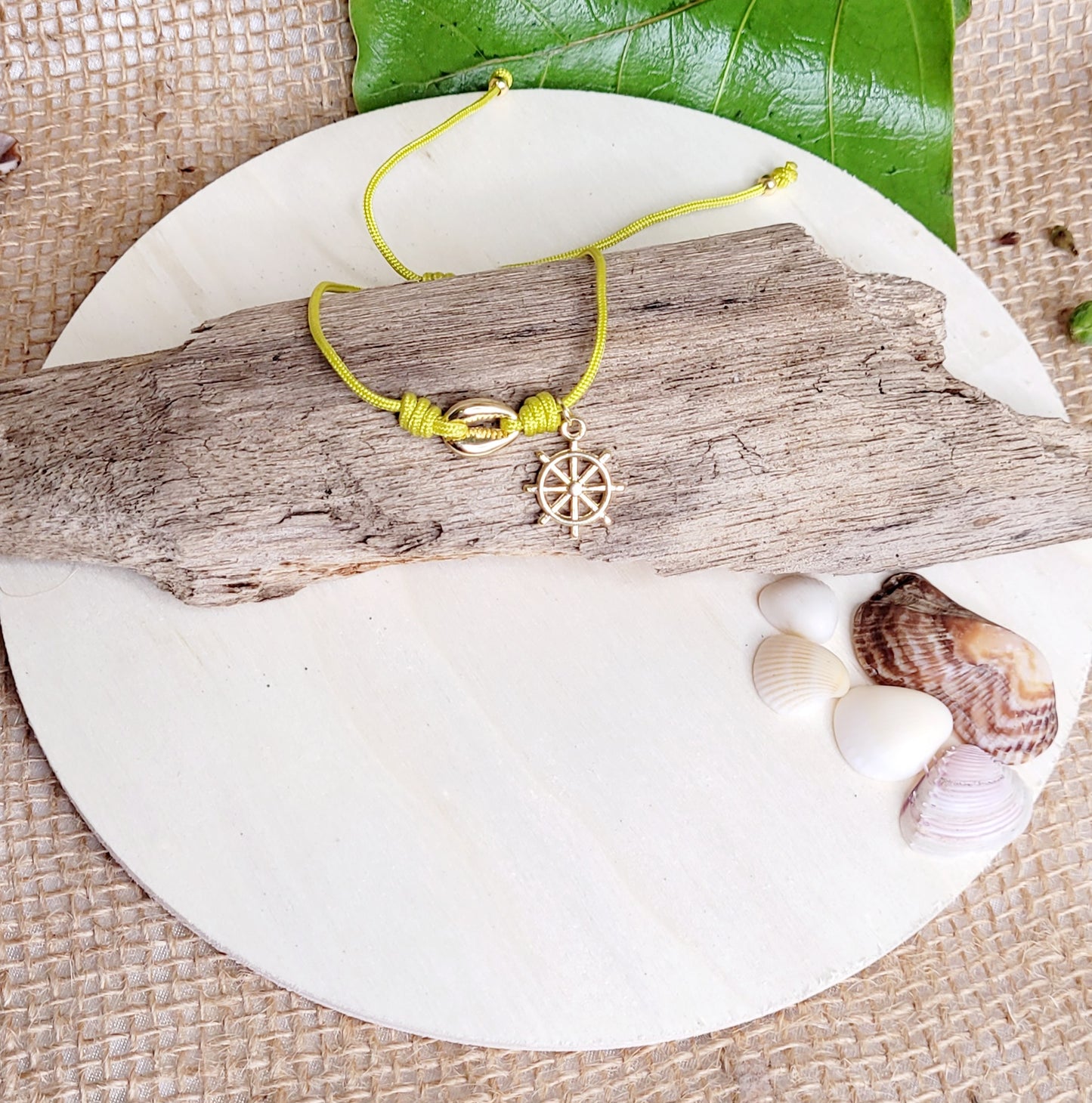 Golden Conch and Rudder Bracelet