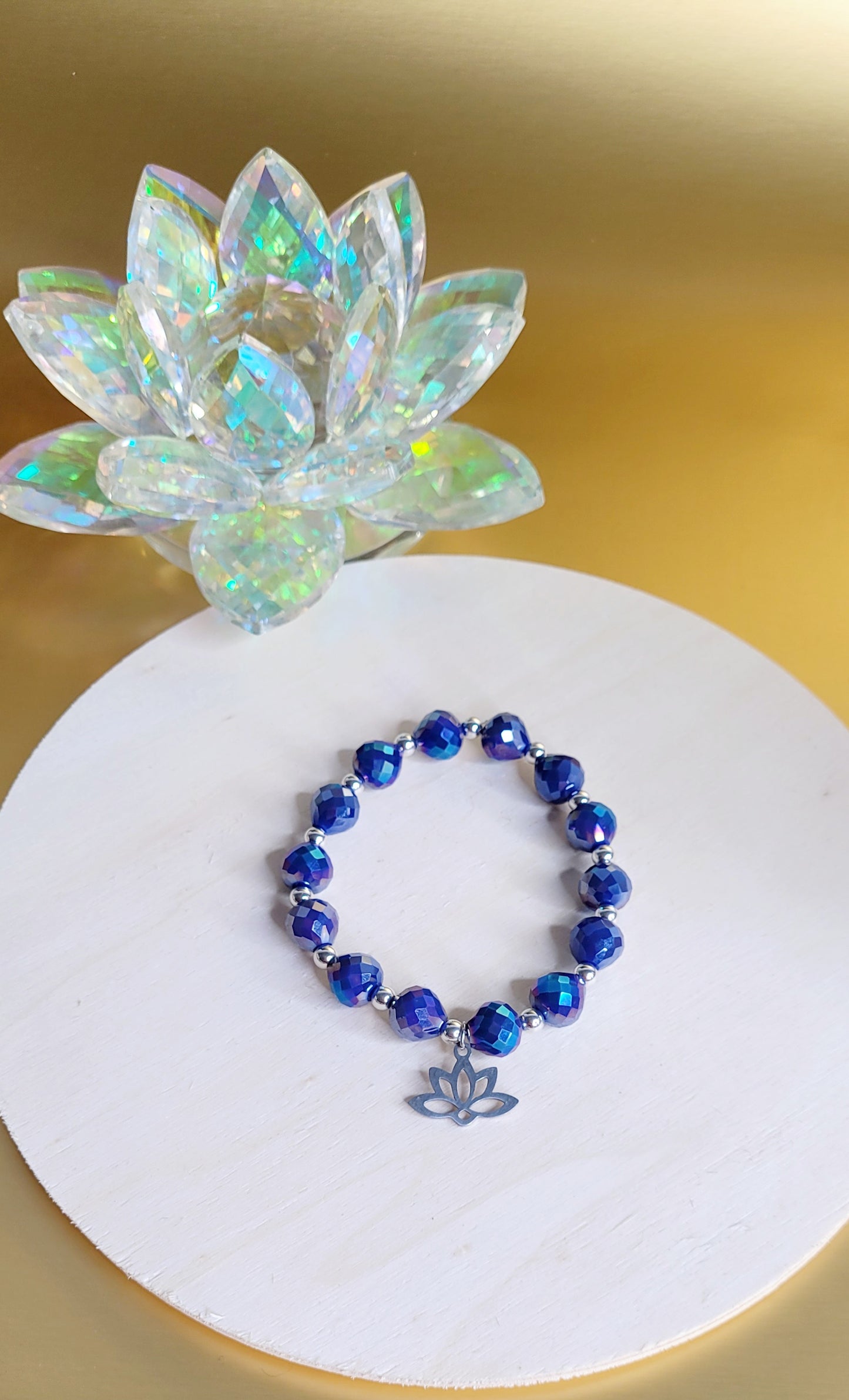 Silver Lotus Bracelet Set