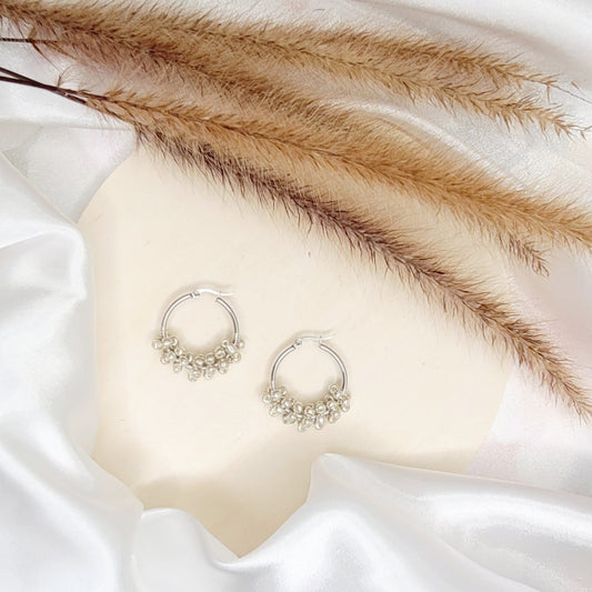 Silver Mostacillas Earrings