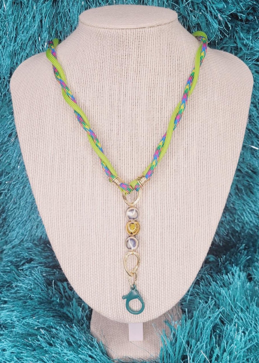 Trenza Green & Multicolor Lanyard