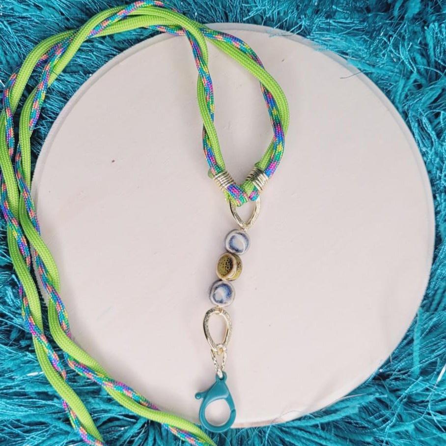 Trenza Green & Multicolor Lanyard