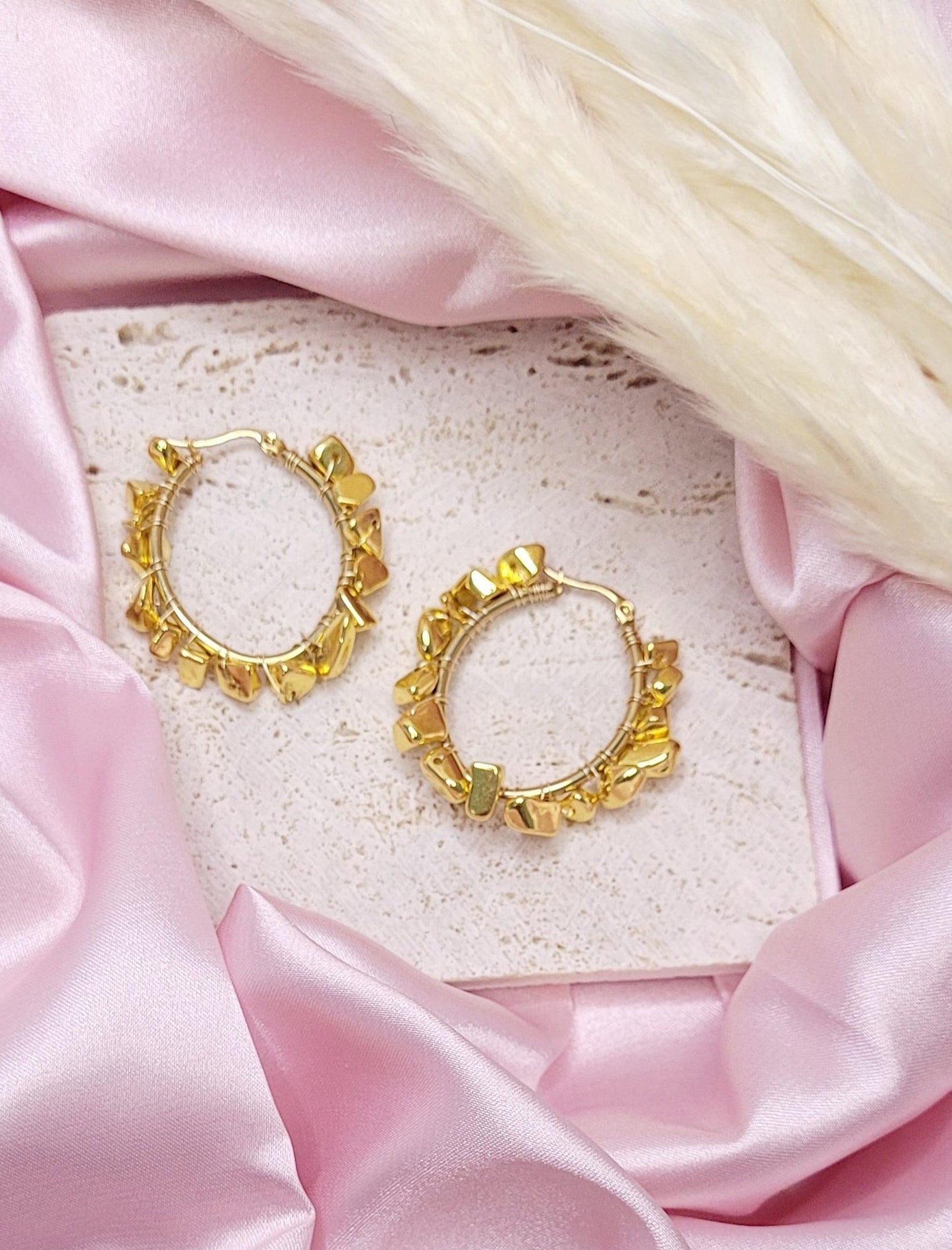 Golden Oval Earrings